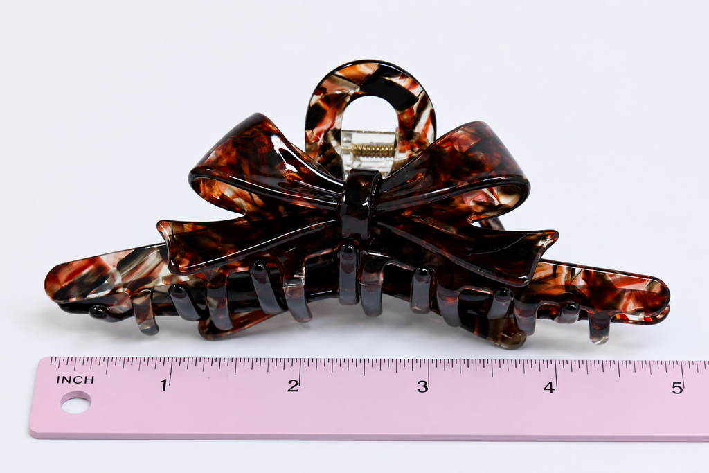 Large Bow Acetate Hair Claw – 5 Inch Claw Clip for Thick Hair