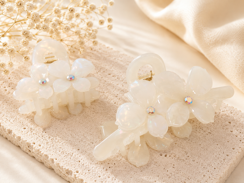 Acetate Flower Hair Claw – Large & Small Floral Claw Clips in Multiple Colors