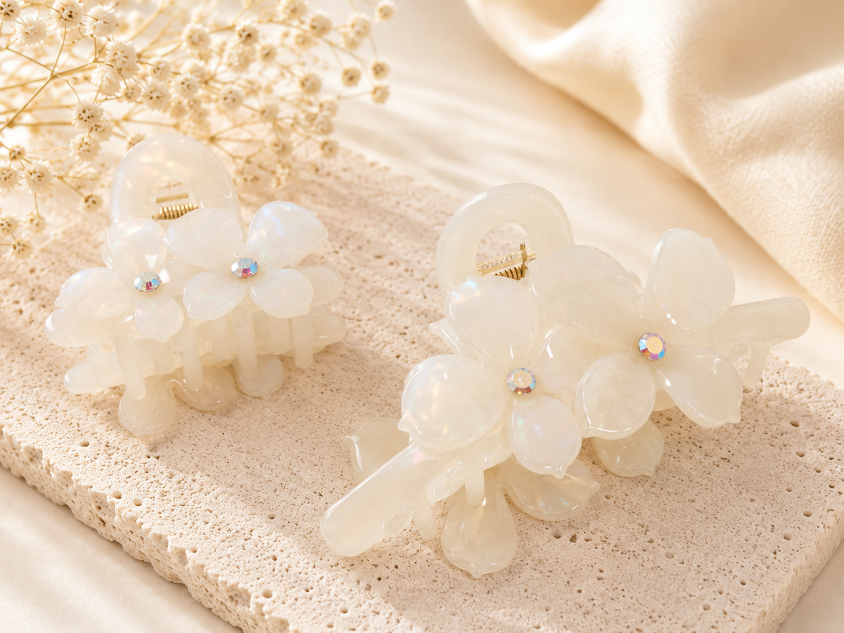 Acetate Flower Hair Claw – Large & Small Floral Claw Clips in Multiple Colors