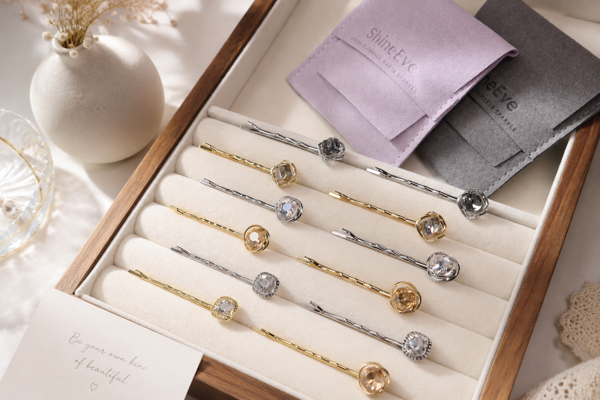 Crystal Bobby Pins for Elegant Updos – Gold & Silver Rhinestone Hair Pins