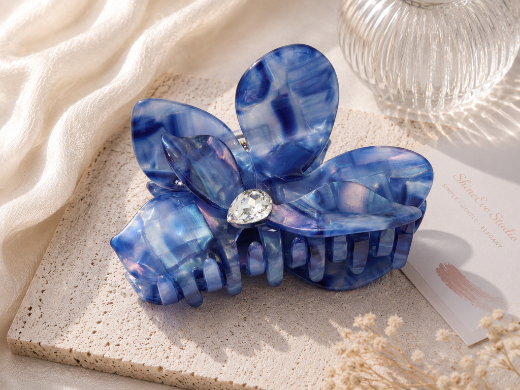 Crystal Bloom Acetate Hair Claw