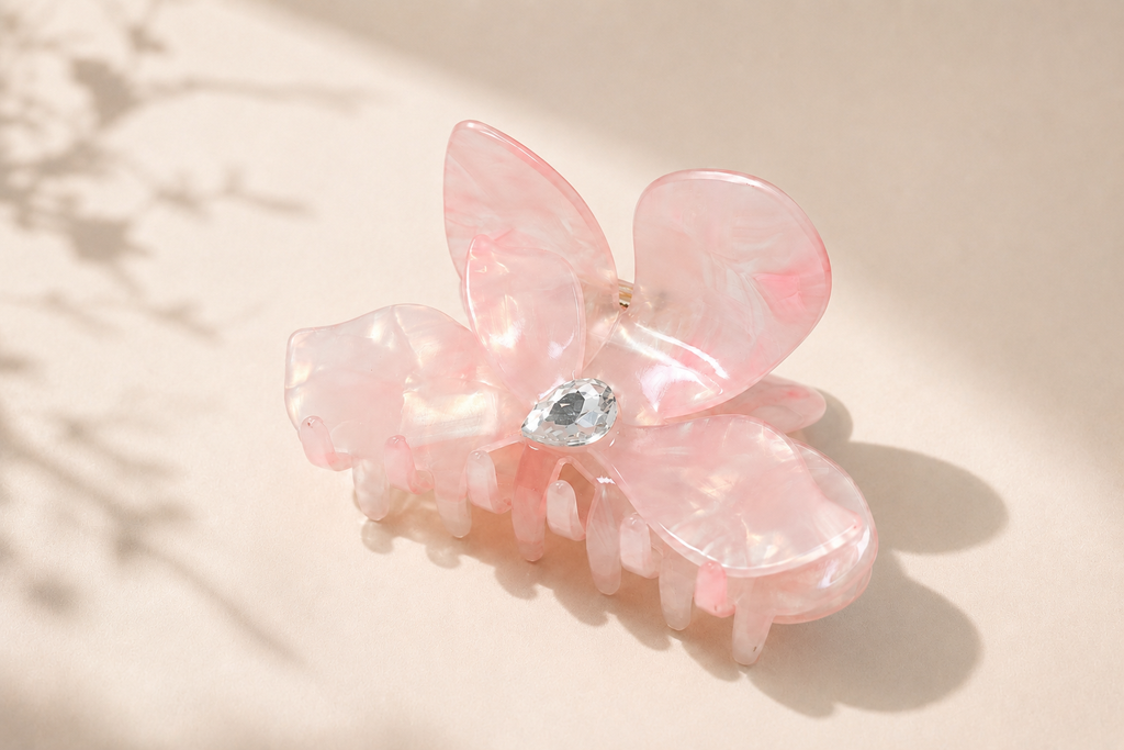Crystal Bloom Acetate Hair Claw