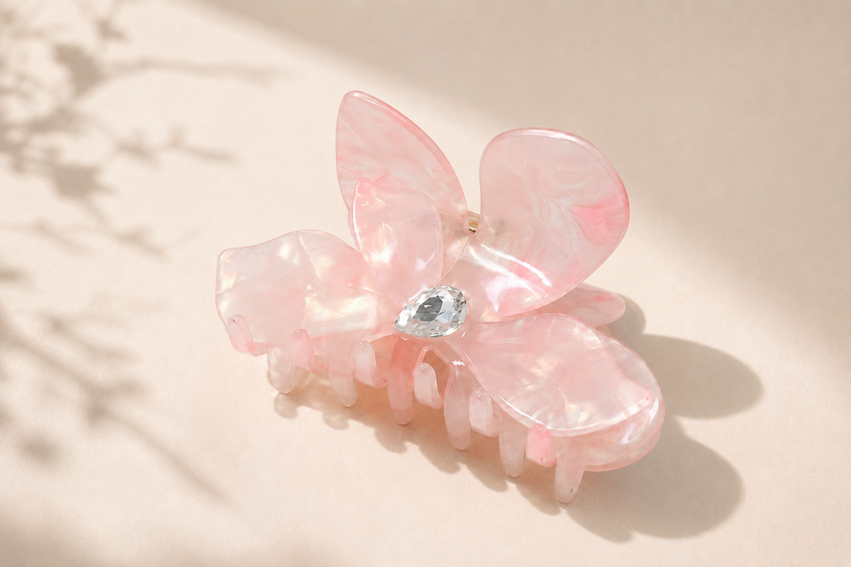 Crystal Bloom Acetate Hair Claw