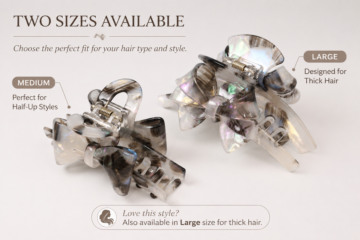 4" Acetate Bow Hair Claw – Medium Large French Hair Clip