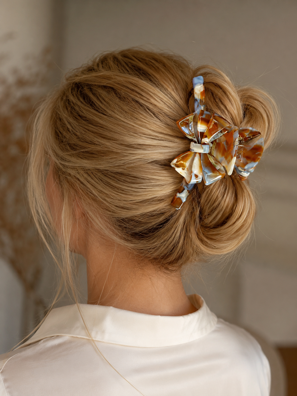 Double Bow Acetate Hair Claw Clip – 4.3"