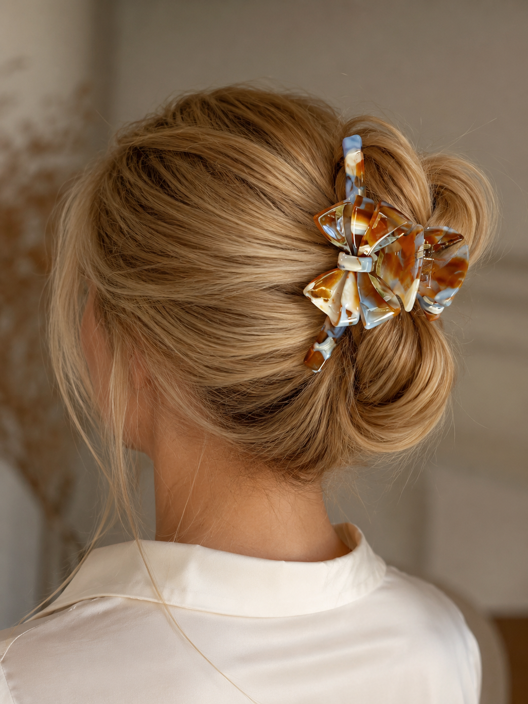 Double Bow Acetate Hair Claw Clip – 4.3"