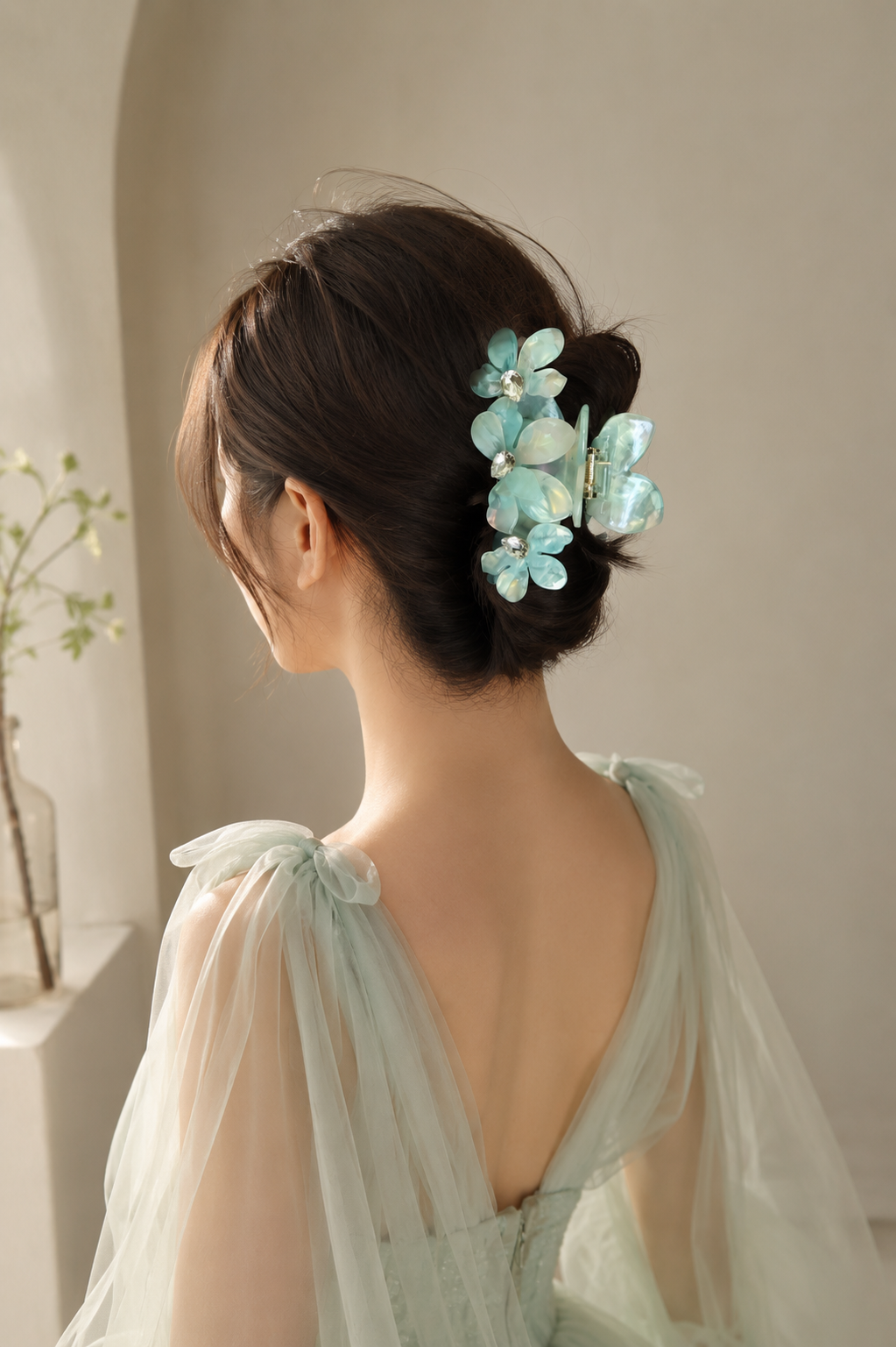 Crystal Bloom Acetate Hair Claw | Floral Claw Clip