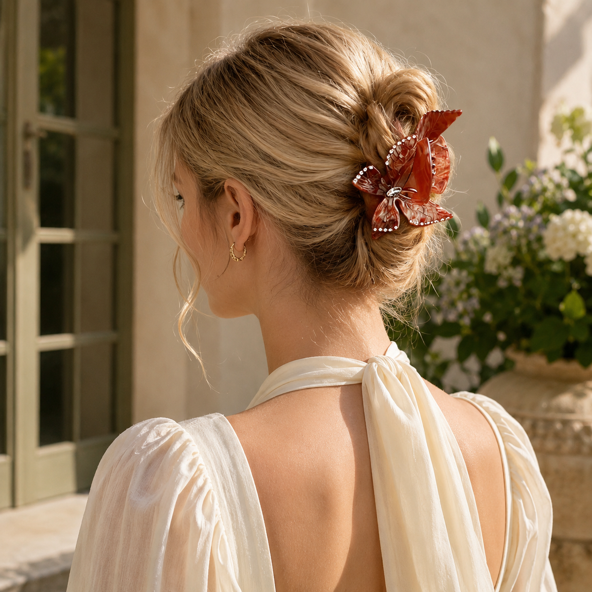 Crystal Butterfly Acetate Hair Claw