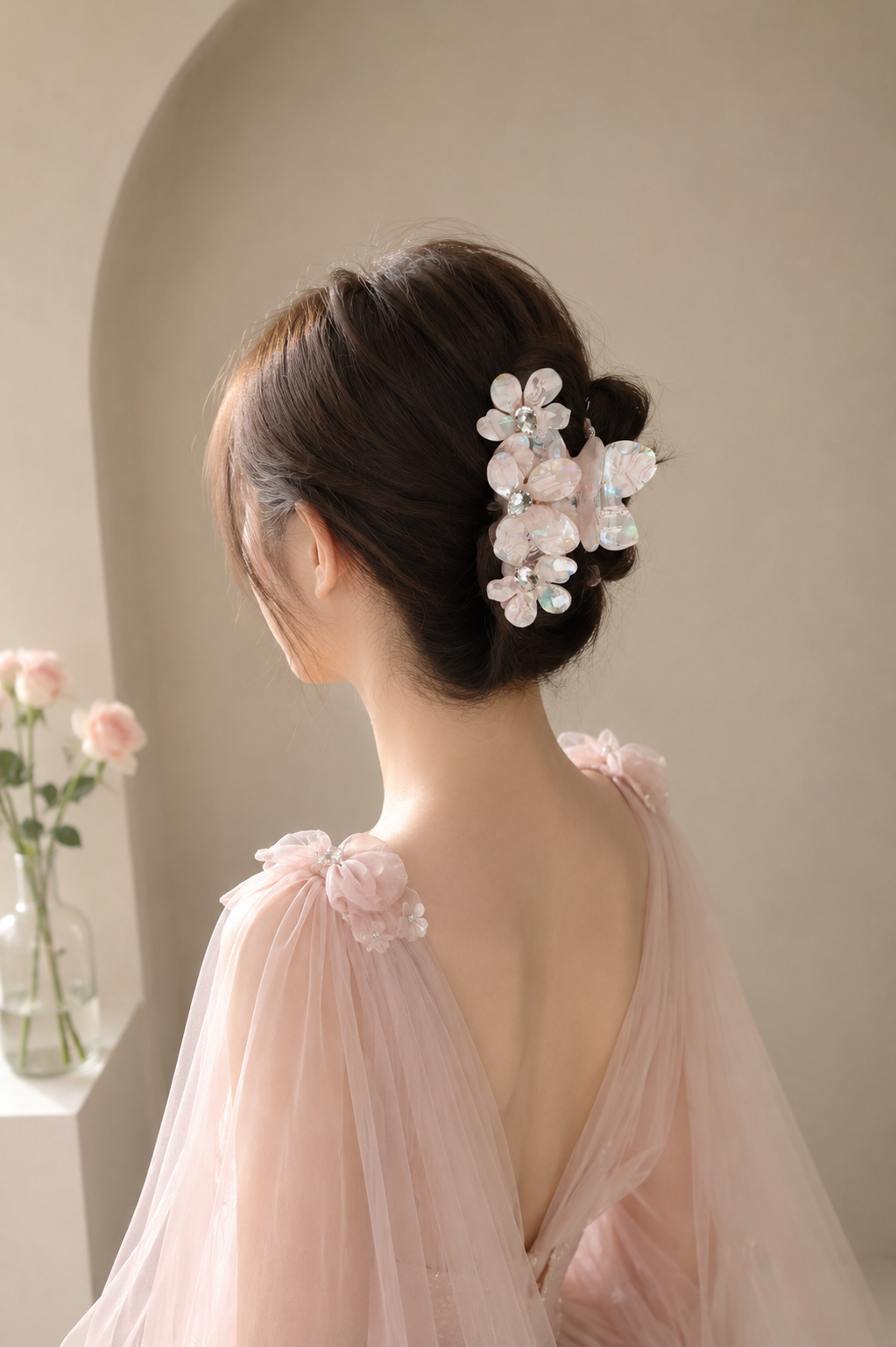 Crystal Bloom Acetate Hair Claw | Floral Claw Clip