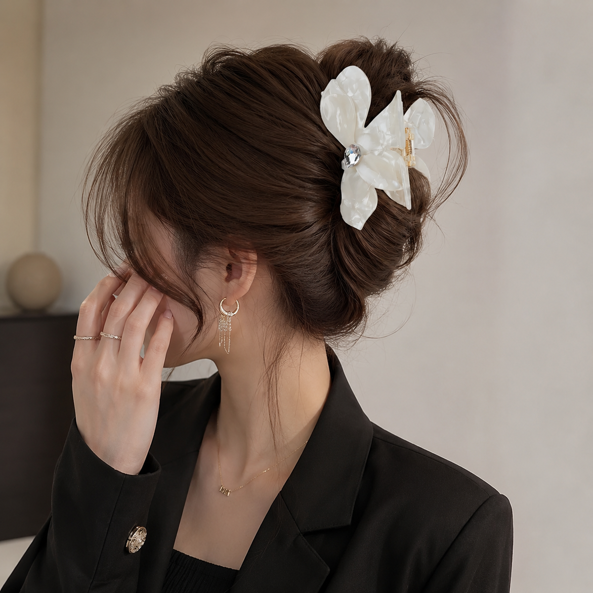 Crystal Bloom Acetate Hair Claw