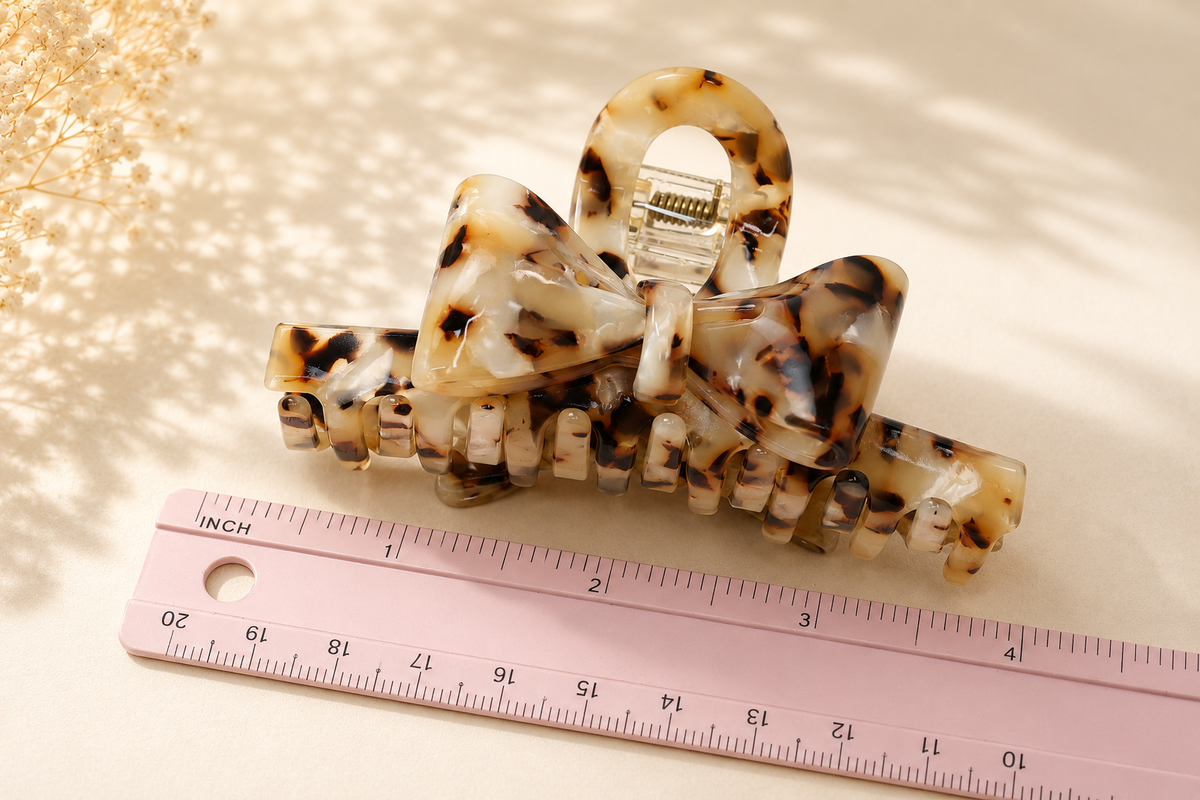 4" Acetate Bow Hair Claw – Medium Large French Hair Clip