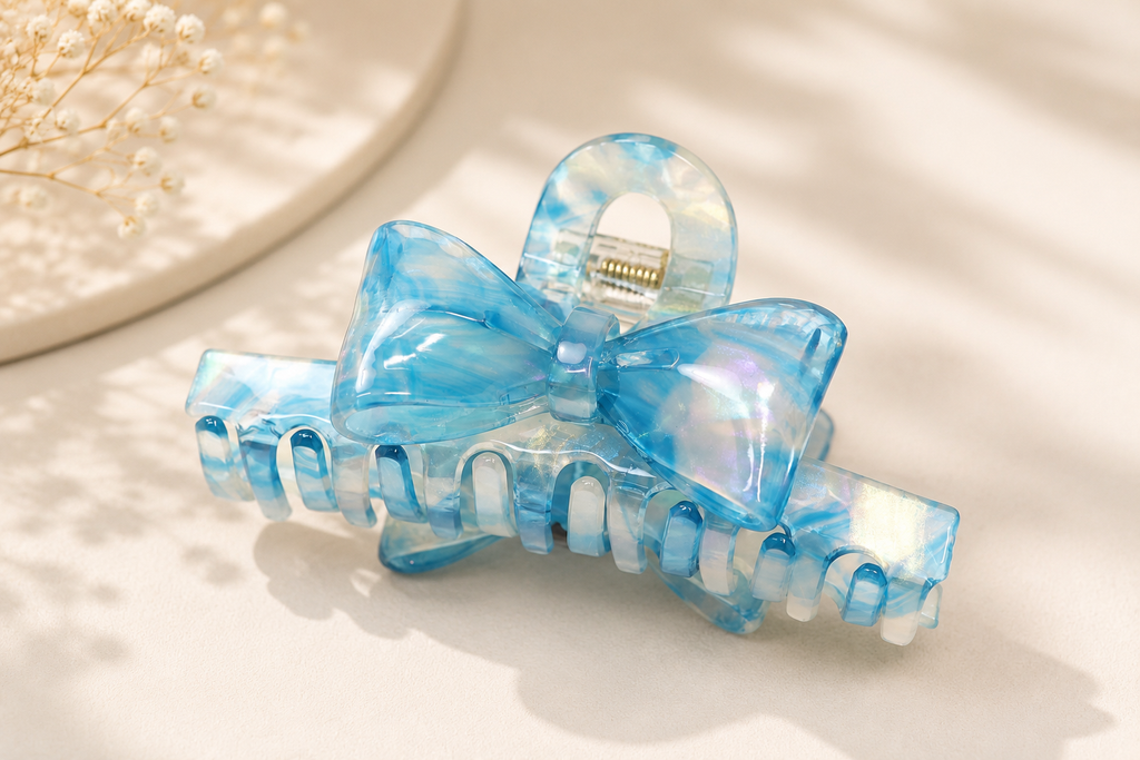 4" Acetate Bow Hair Claw – Medium Large French Hair Clip