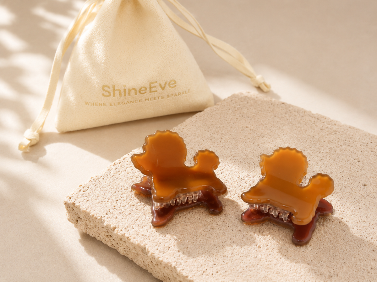 Mini Acetate Dog Hair Claw Clips — Set of 2