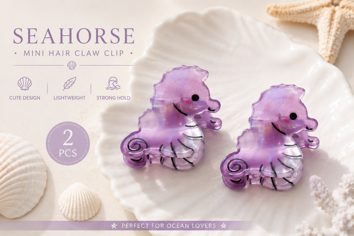 Ocean Friends Mini Acetate Hair Claw – 1 Inch