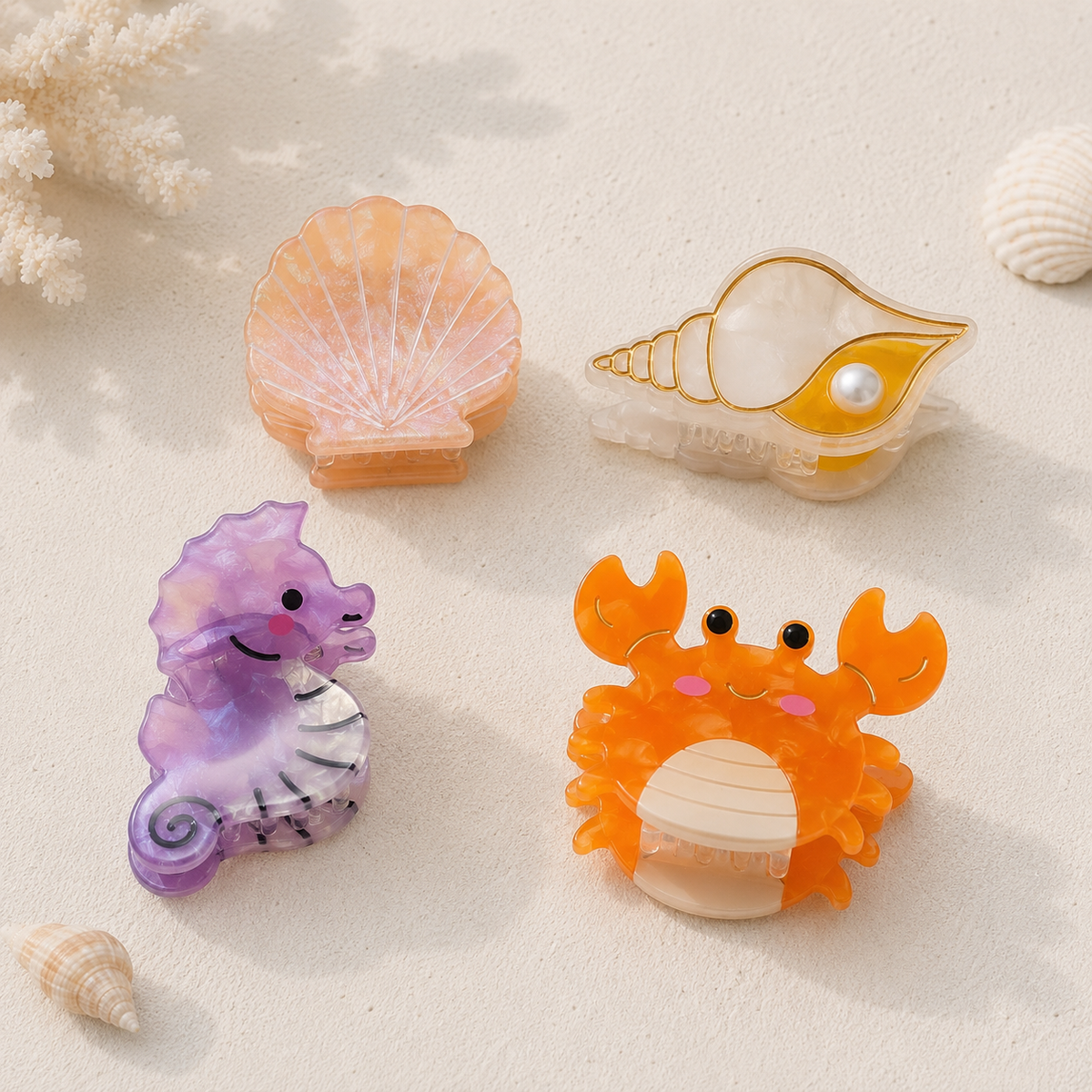 Ocean Friends Mini Acetate Hair Claw – 1 Inch